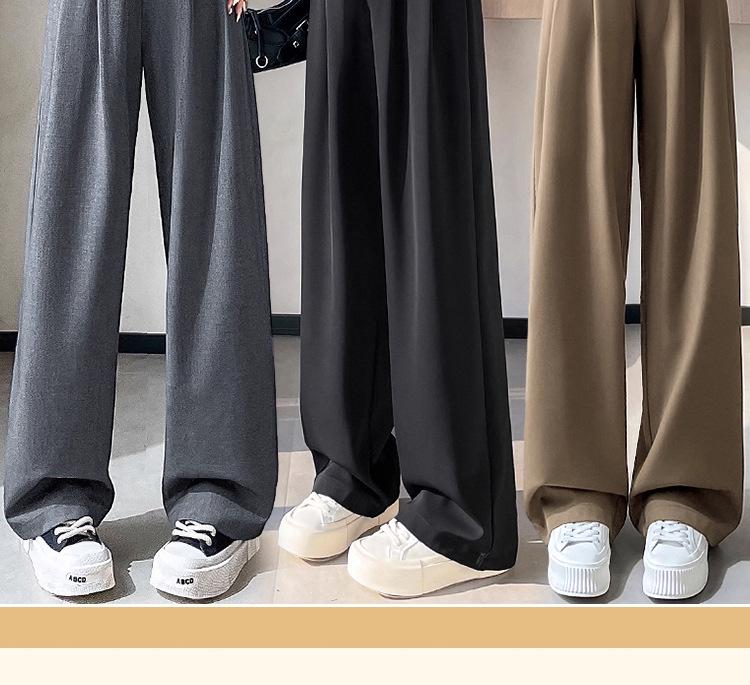 Autumn 2025 Plus Size Maternity Wide Leg Pants - Versatile Drape and Straight Fit
