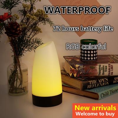 Lampe de Table LED Étanche en Forme de Barre Lampe de Nuit Rechargeable pour KTV Restaurant Café Lampe de Table Décorative