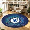 Round Rug Custom NameChelsea FC Pattern Non Slip Carpet Home Floor Decor