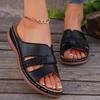 Fashion Comfortable White Platform Slippers for Women Fashion PU Leather Braided Wedge Sandals Woman Summer Casual Non Slip Beach Slides