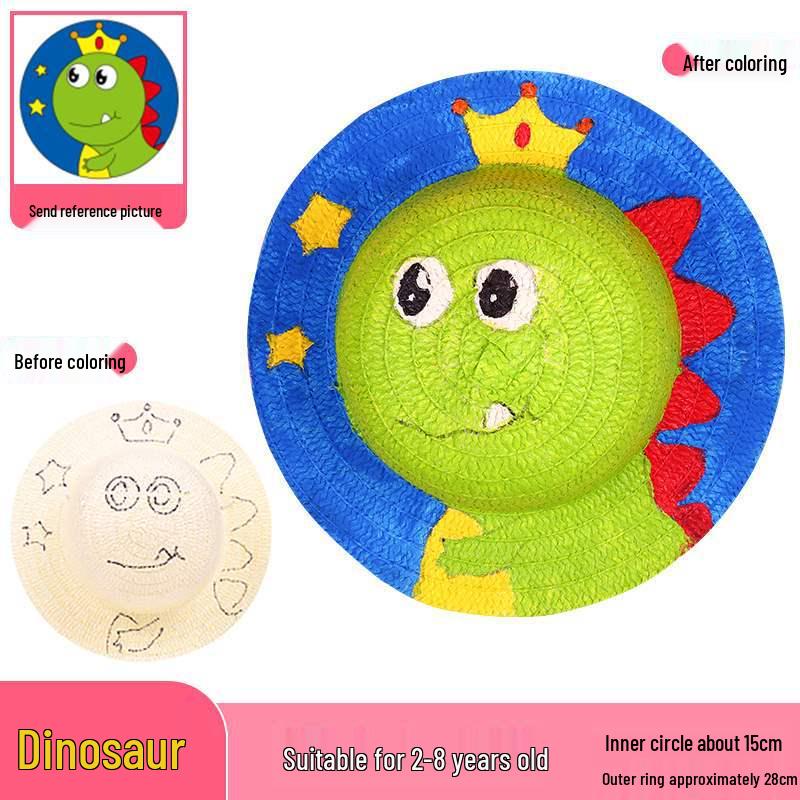 Child's DIY Painted Straw Hat Kit - Creative Art & Coloring for Kindergarten