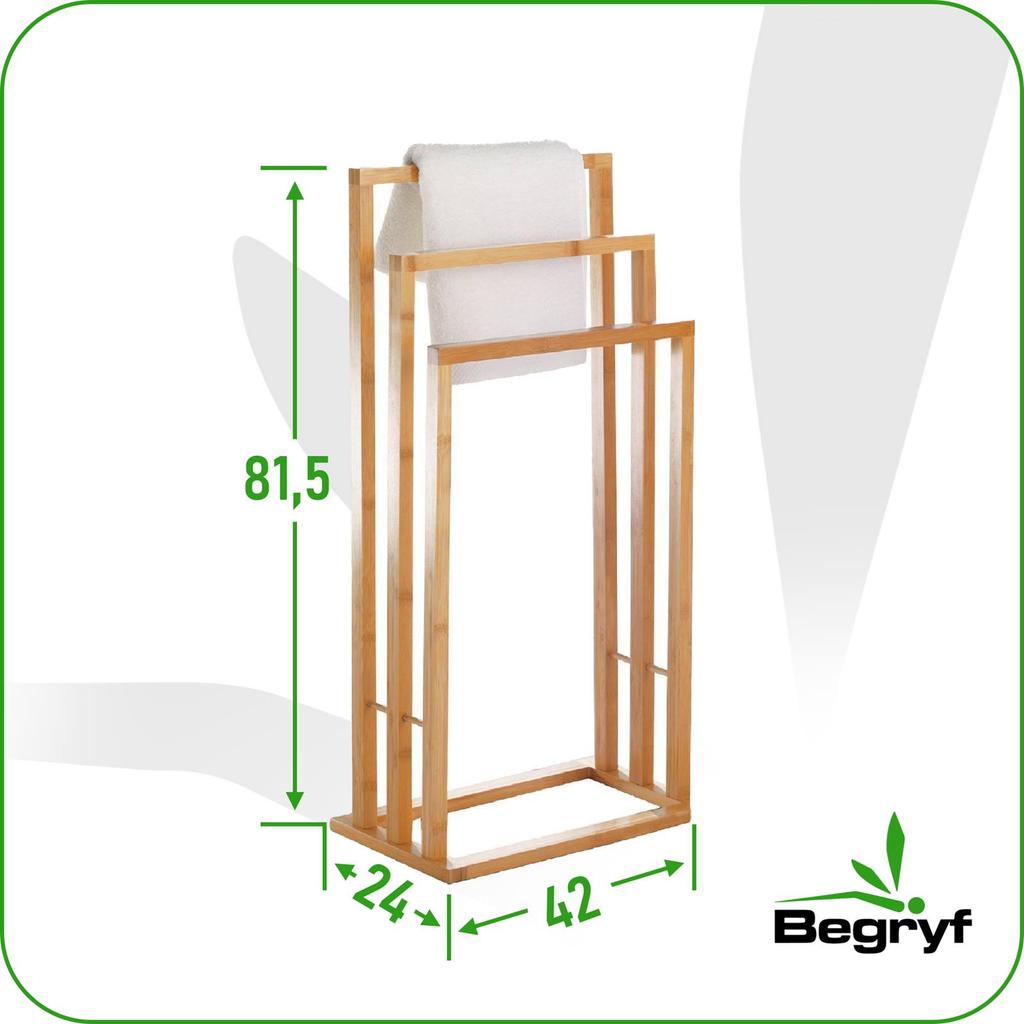 Cabide Para Toalhas de Bambu 42X24X81,5 Srb21 Begryf
