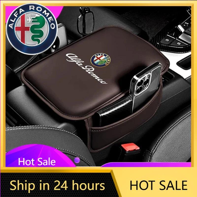 Car Stickers For Alfa Romeo Leather Car Armrest Box Pad Auto Armrest Mat For Alfa Romeo 4C 159 166 Spider Giulia 156 Mito 147 8C