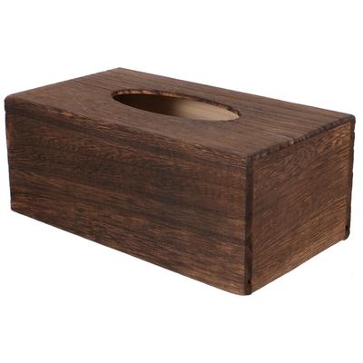 Retro Wooden Tissue Box Deep Color Storage Container Napkin Case Living Room Bathroom Office El Dormitory Decorative Paper