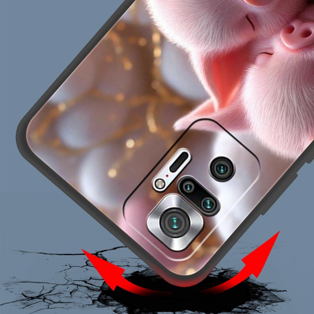 Funda Protectora de Cerdo Bonito para Teléfono para Redmi 14C 10C Note 15 14 13 12 10 11 K40 Pro Plus 5G Carcasa Suave de TPU Antigolpes Fundas Capas Bolsas