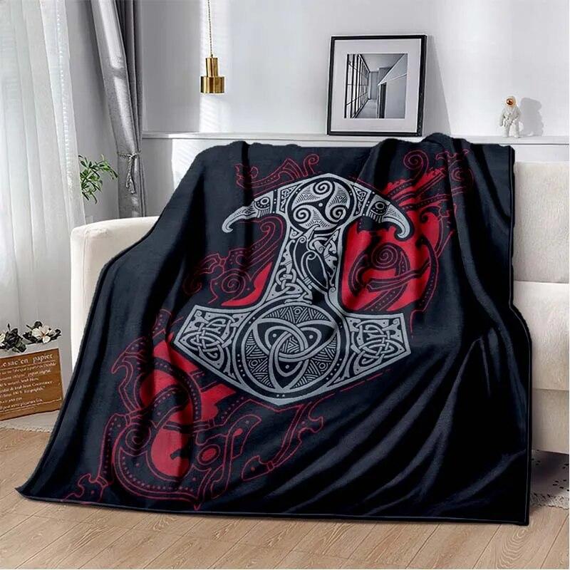Die Vikings Fashion Blanket-Lightweight Flannel Throw for Sofa and Bed ,Digital Printed Blanket with Soft & Worm Flannel Fabric