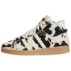 Jabbar High Cow Print Unisex Sneakers Cream Supplier-Colour Cream-White JI3420