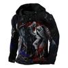 Herren Kapuzenpullover Lockerer Schnitt Mit 3D Digitalem Tierdruck Air Layer Stoff Langarm Freizeit Oberteil Alles