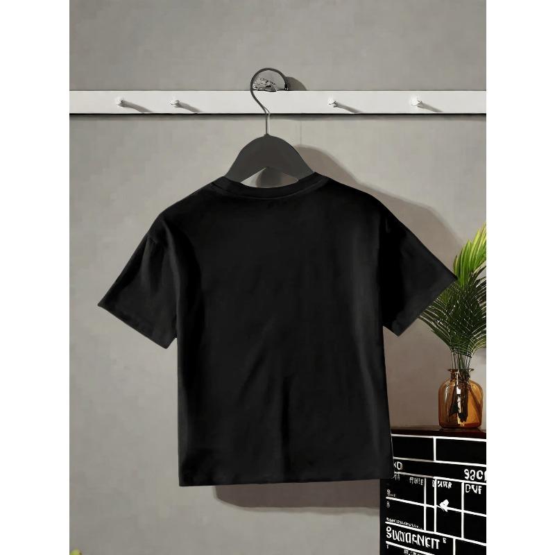 Girls Crewneck Short Sleeve Tee, Halloween Graphic Print Soft Casual Sport Top for Teens
