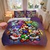 3pcs bedding set Mario Party Includes 1 Comforter + 2 Pillowcases, Without Pillow Inserts, Soft Comfortable, Lightweight Breathable, Printed