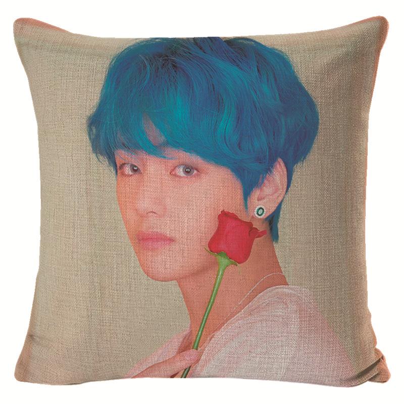 BTS Presente para Fã Capa de Almofada Decorativa para Sofá