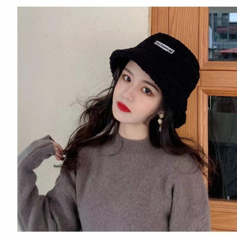 Autumn and Winter Women Warm Fisherman Cap Embroidered Letters Outdoor Windproof Fashion Caps