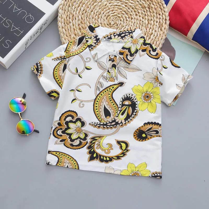 Children's Printed T-shirt Cotton Boy's Polo Shirt Stand Collar Short Sleeve T-shirt Printed Short Sleeve Shirt Trendy Top Korean Style Casual T-shirt