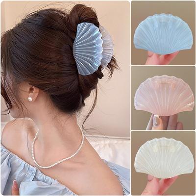New Korean Symphony Jelly Shell Grab Clip New Back Head Shark Hair Clip Claw Clamp Headwear Girls Women Hair Accessories