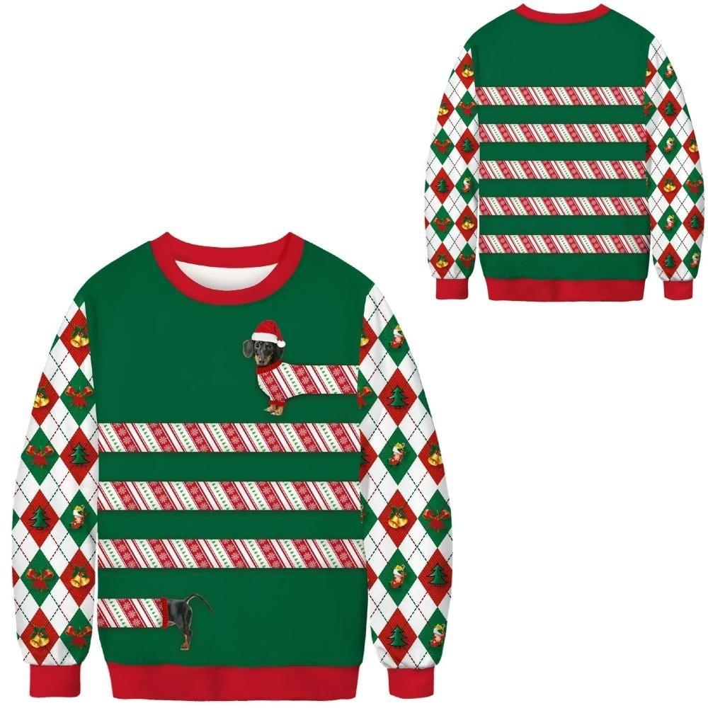 Karneval Weihnachten Mode Herren Damen Pullover Grünes Pelzmonster Druck Pullover Cartoon Lässig Sweatshirt t-shirt Kleidung