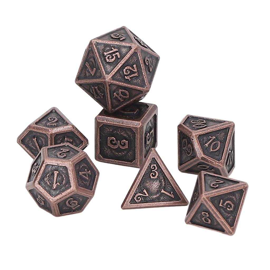 7pcs Rolling Dice Set Metal Role Playing Polyhedral Color Beautiful Dices Toy for Teaching