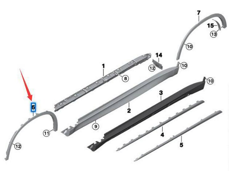 BMW X5 F15 Glossy Wheel Arch (51777378575/51777378576)