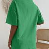 Women's Suit Short Sleeve Casual Elegant Green Soild Two Piece Set Women Outfit Shirt for Women