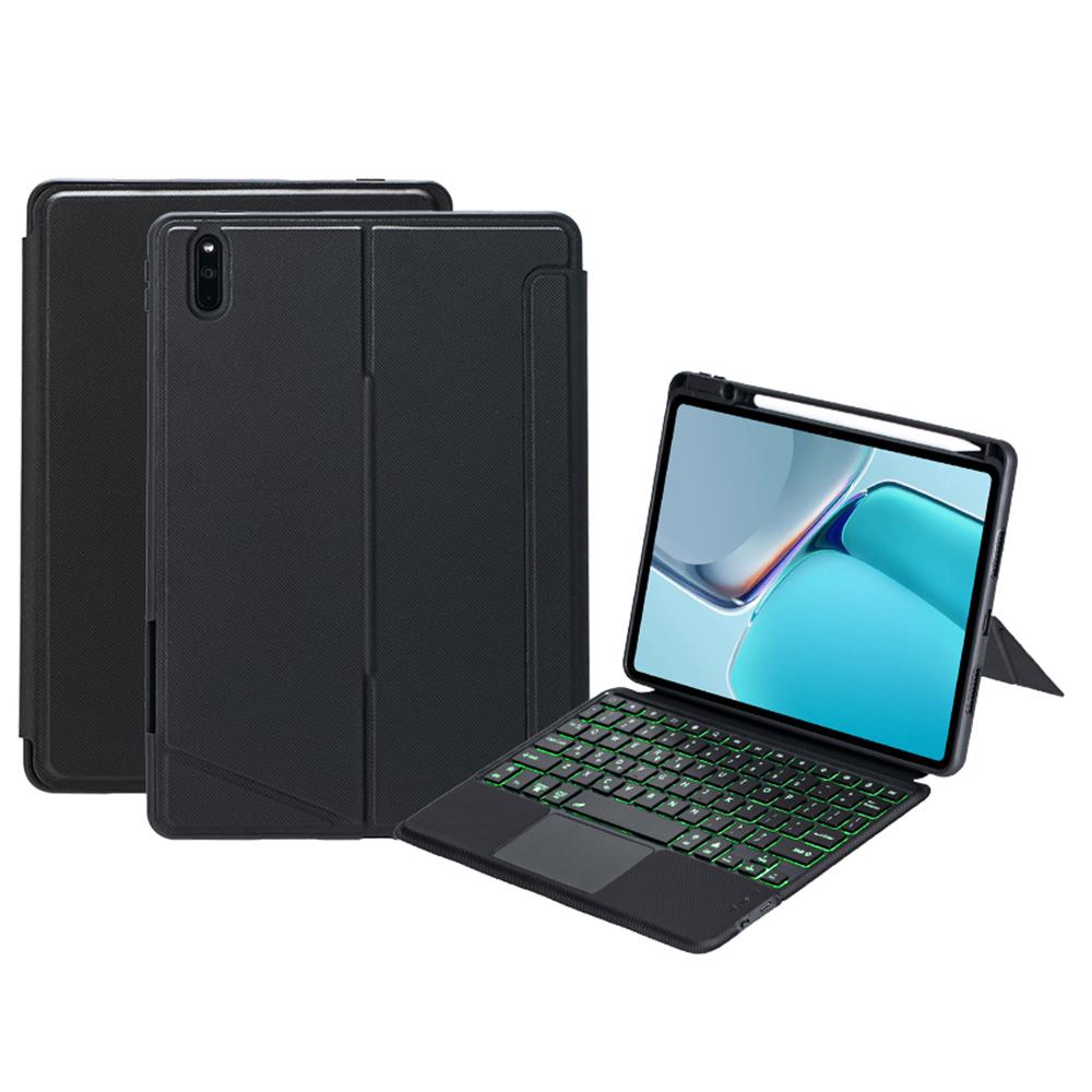 

THW11-AS For Huawei MatePad 11 (2021) Leather Stand Cover+Backlit Touchpad Bluetooth-compatible Keyboard A