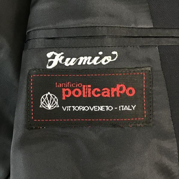 SHIMURA Made In Japan POLICARPO Fabric Navy Blazer Gold Buttons Men 170 92A5(USED)