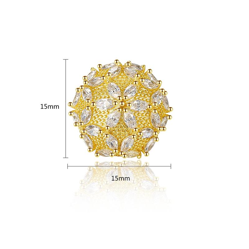 CMM Korean Style Yellow Golden Color Zircon Stud Earrings