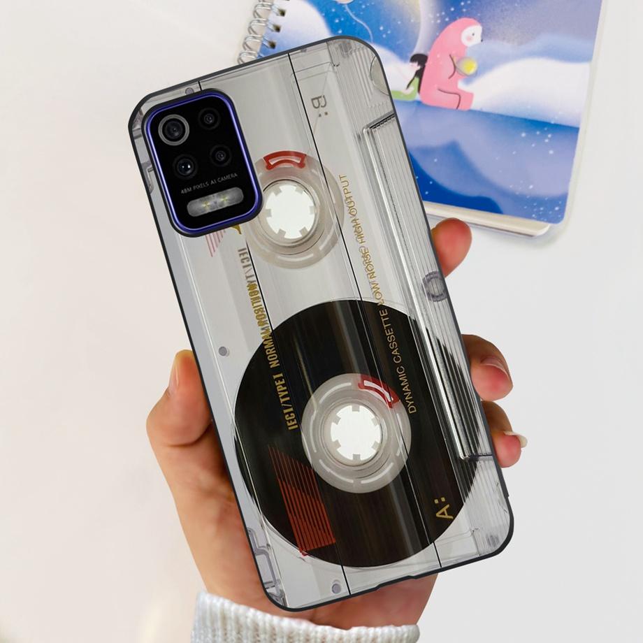For LG K52 K42 K62 2020 Phone Case Back Cover Black Matte Soft TPU Silicone Bumper Shell For LG Q52 Q62 LGK52 K 62 Butterfly Bag