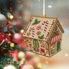 Christmas 3D Wooden House DIY Diamond Painting Ornament Kit Assemblable Wood Panels With Full Tools For Xmas Wall Door Window