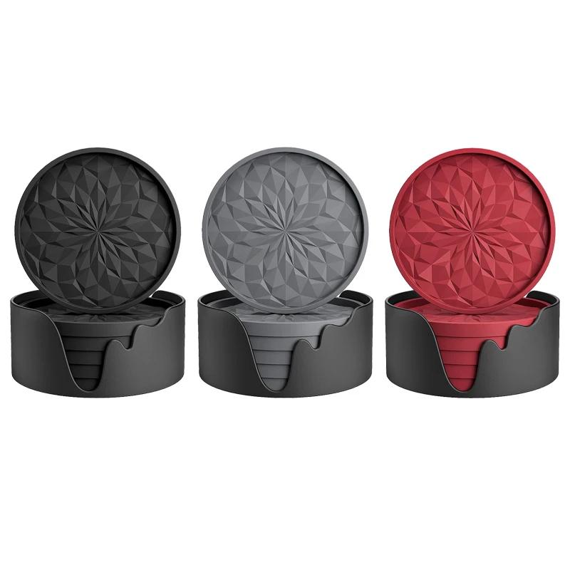 Random color hot selling silicone cup bottom seat anti slip heat-resistant durable thick anti slip diamond shaped non stick tray