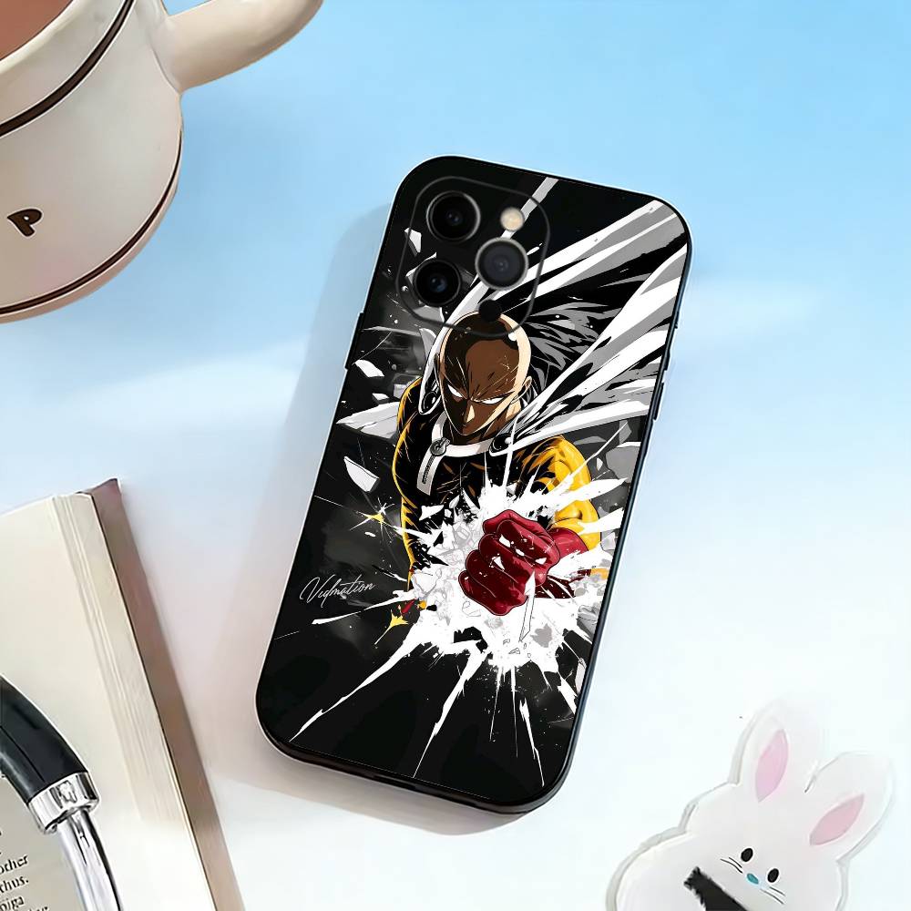 

OO-One-Punch M-Man Phone Case For iPhone 17,16,15,14,13,12,11 Plus,Pro Max,XS,Soft Silicone Black Cover iPhone12PRO