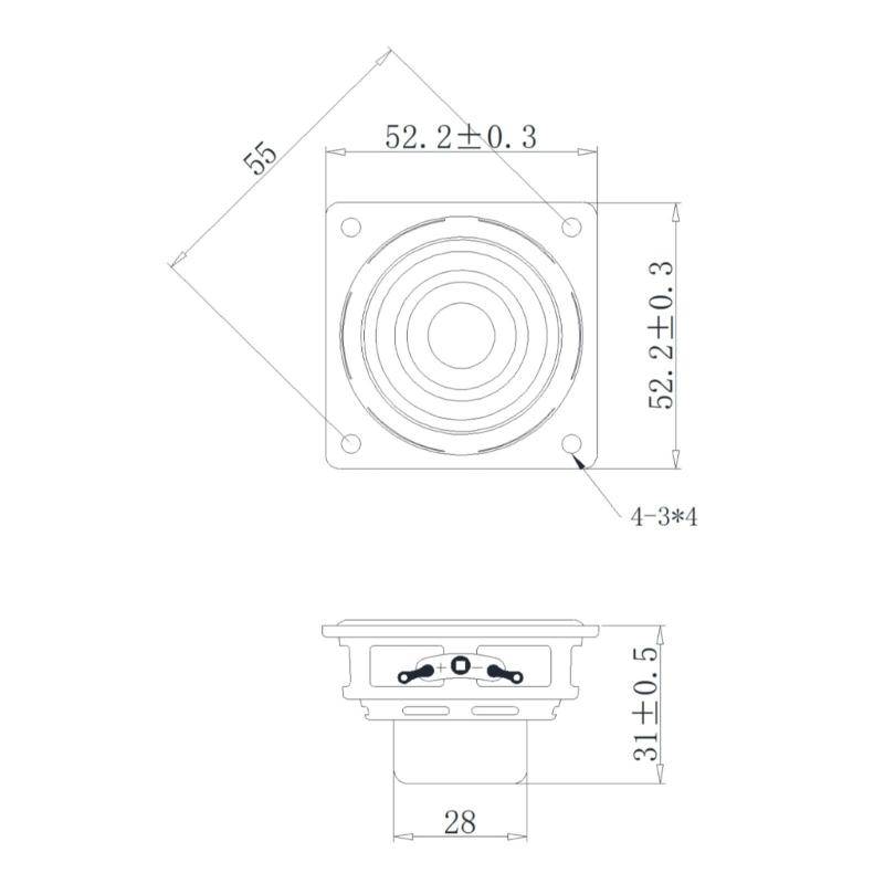 2inch 6Ohm 10W Portable Loudspeaker 52mm Small Full Frequency Aluminium Inner Magnetic Loudspeaker Replacement