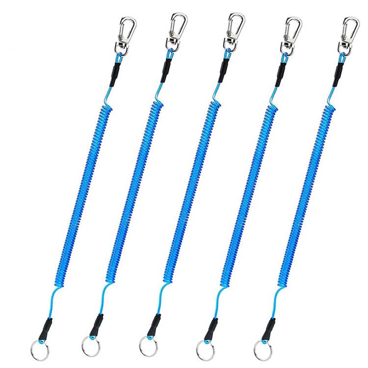 Elastic Steel Wire Keychain Lanyard for Fishing