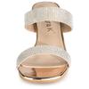 Allegra K Women's Sleek Rhinestone Mule Sandals with Square Toe and Chunky Heel, Rose Gold, Size 26.0cm