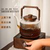 1200ML Large Capacity Glass Kettle Tea Pot Electric Ceramic Stove Steaming and Boiling Integrated Handle Kettle for Tea Brewing
