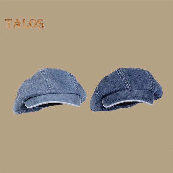 Ladies Octagonal Hat Baggy Retro Cowboy Solid Color Lightweight Long Brim Breathable Sun Protection Anti-UV Photo Prop Painter Hat Summer Beret