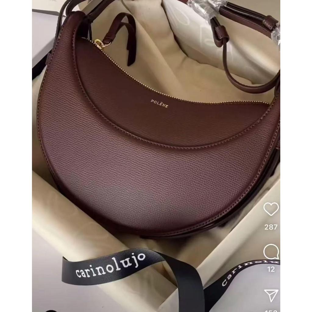 Design di nicchia Borsa a mezzaluna da sottoascellare Polene Borsa a sella Borsa a tracolla da pendolare parigina Versatile Borsa messenger Tendenza moda