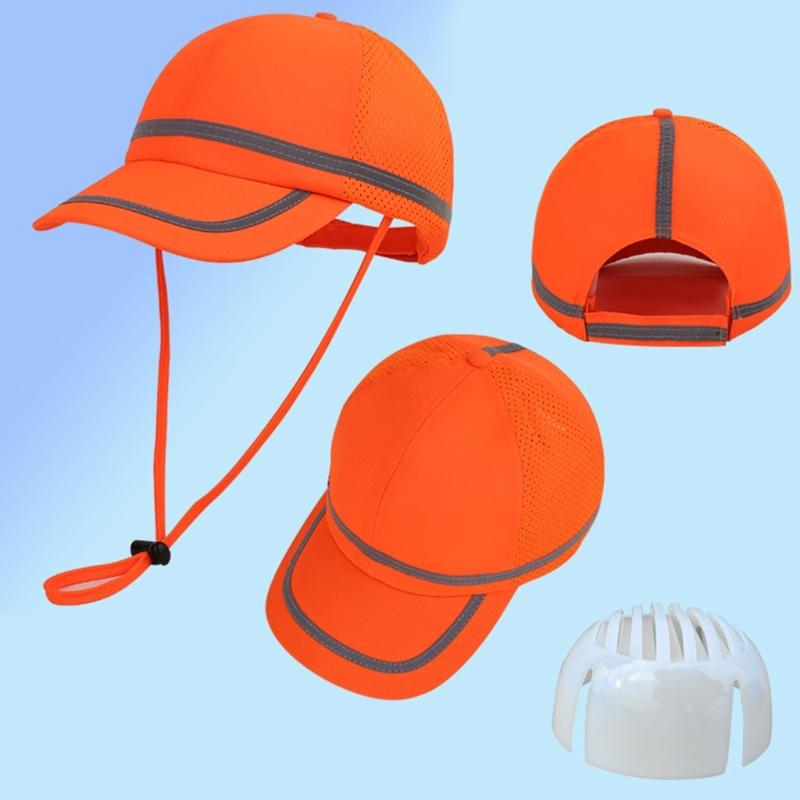 Baseball Cap Wide Brim Fluorescent Safety Hat Bright Color Adjustable Size Wide Brim Prevent Sunburn