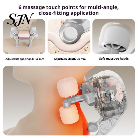 Adjustable Intensity Muscle Relaxer Cordless Neck Massage Pillow with Heat, Ergonomic Shiatsu Shoulder Back Portable Body Massager Massager,