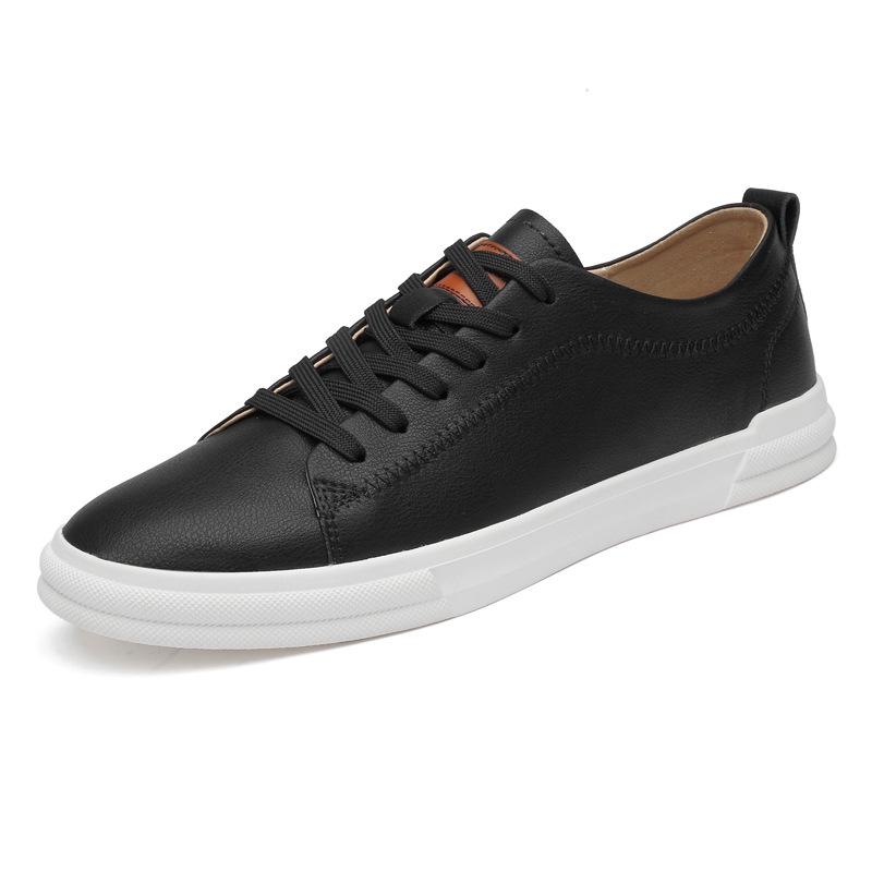 9153 Men s Height Increasing White Leather Low-top Sneakers Size 39