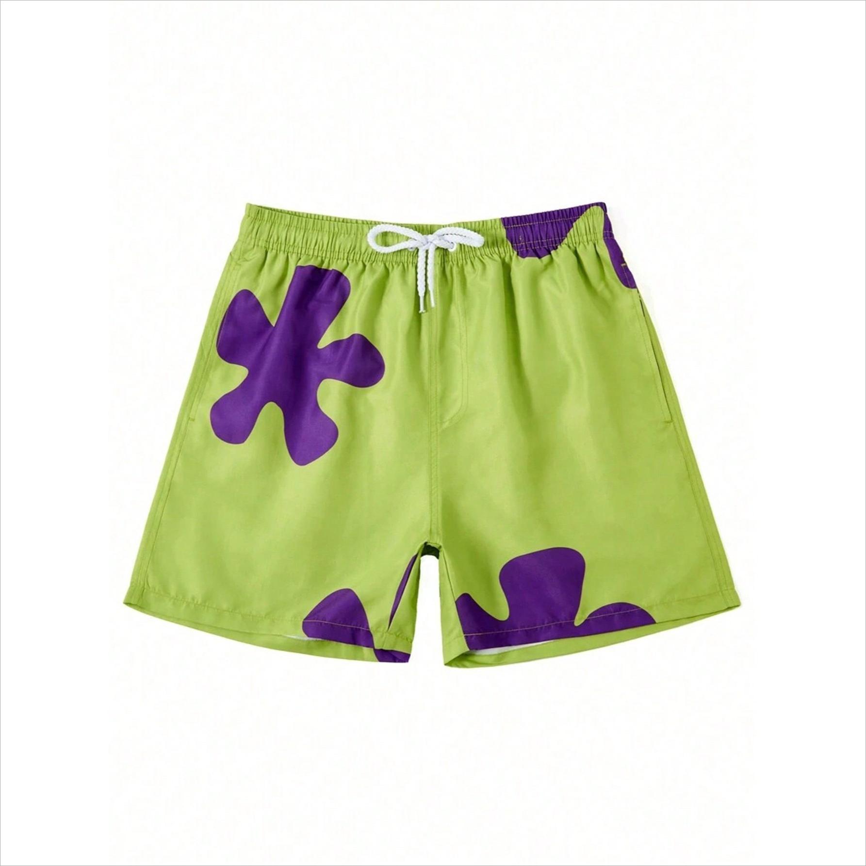 Men s Beach Shorts With Floral Pattern, Graphic Holiday Shorts, Hawaii, Holidays S