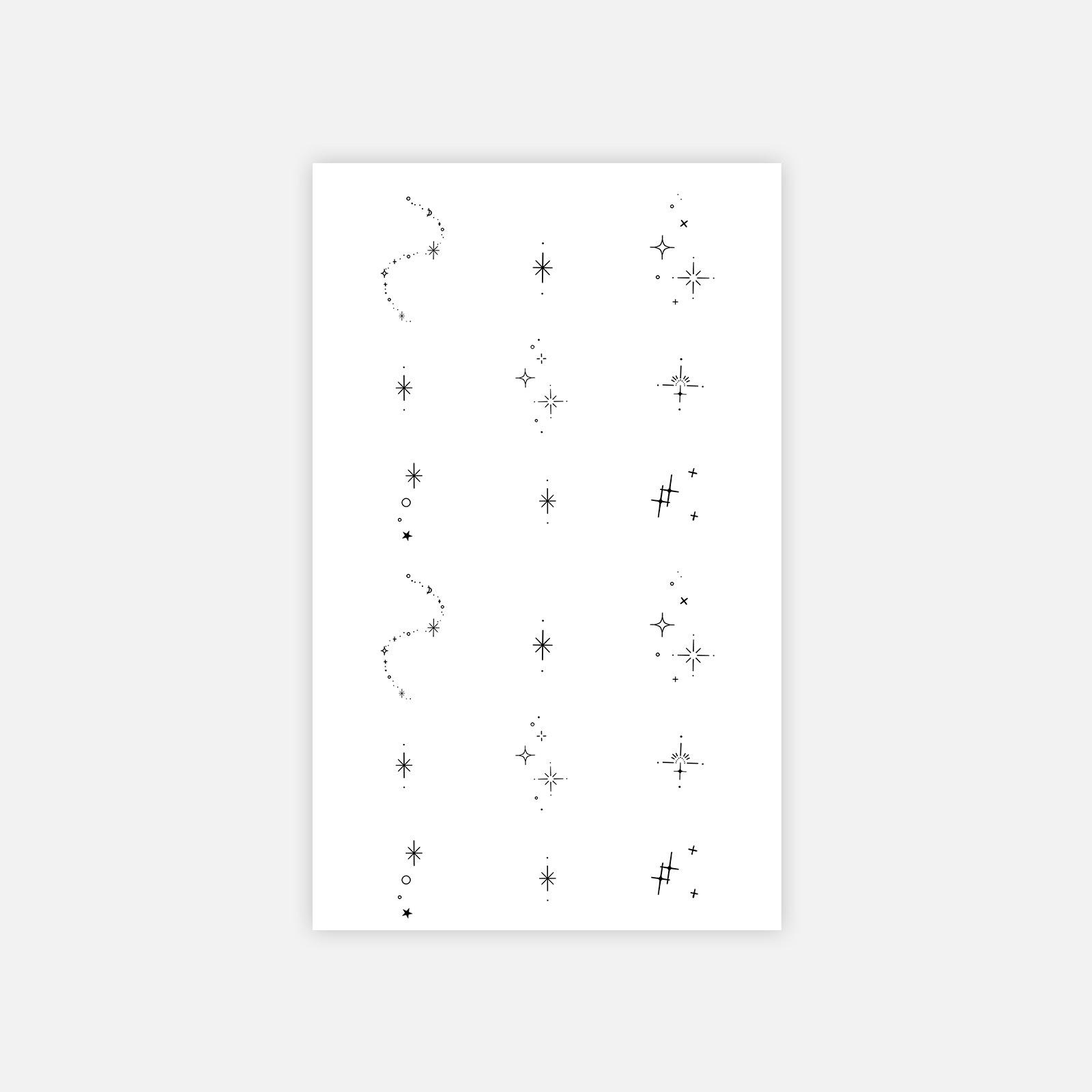 Small Fresh, Beautiful, Cute And Simple Small Picture, Star Line Finger Tattoo Sticker 11*18