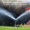 Rotating Tripod Sprinkler Automatic 360 Degree Rotation Height Adjustable Bi-directional Water Spray Fine Splash Telescoping Tripod Sprinkler Garden