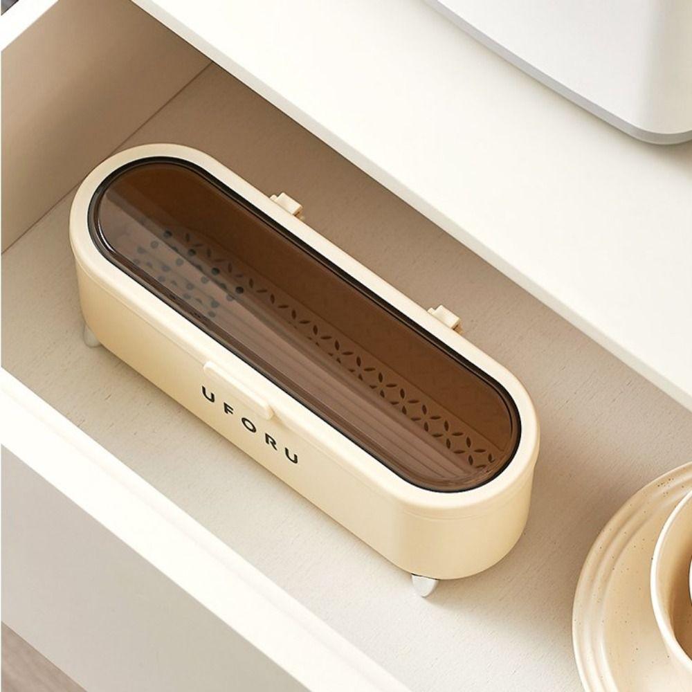 Plastic Chopstick Organizer With Drain Tray Cutlery Storage Box High Quality Chopstick Box
