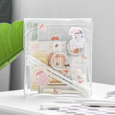 Borsa Porta Ricevute Dati Cancelleria Trasparente Avvolgibile Portaoggetti Cancelleria Prodotti per la Cura della Pelle Comoda da Tenere