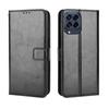 Suitable for Samsung M53 phone case, Samsung Galaxy M33 5G flip leather case with crazy horse pattern, lanyard and card slot