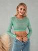 2023 Fit Slim Autumn Sequin Crop Top – Sexy Solid Color Fashion Tee