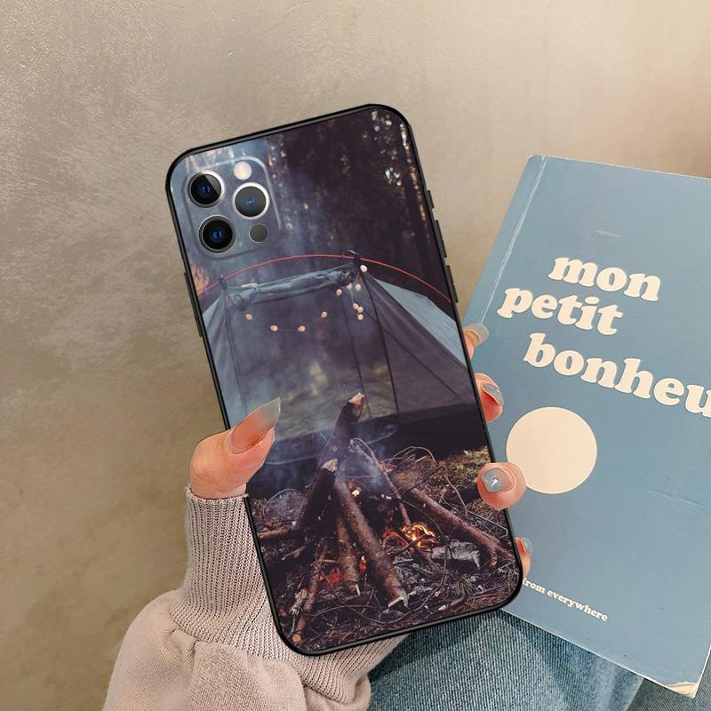 Camping Nature Mountain Case For 17 Air iPhone 16 15 14 13 12 11 Pro Max 12 Mini XR 15 16 Plus 16e Back Cover Shell