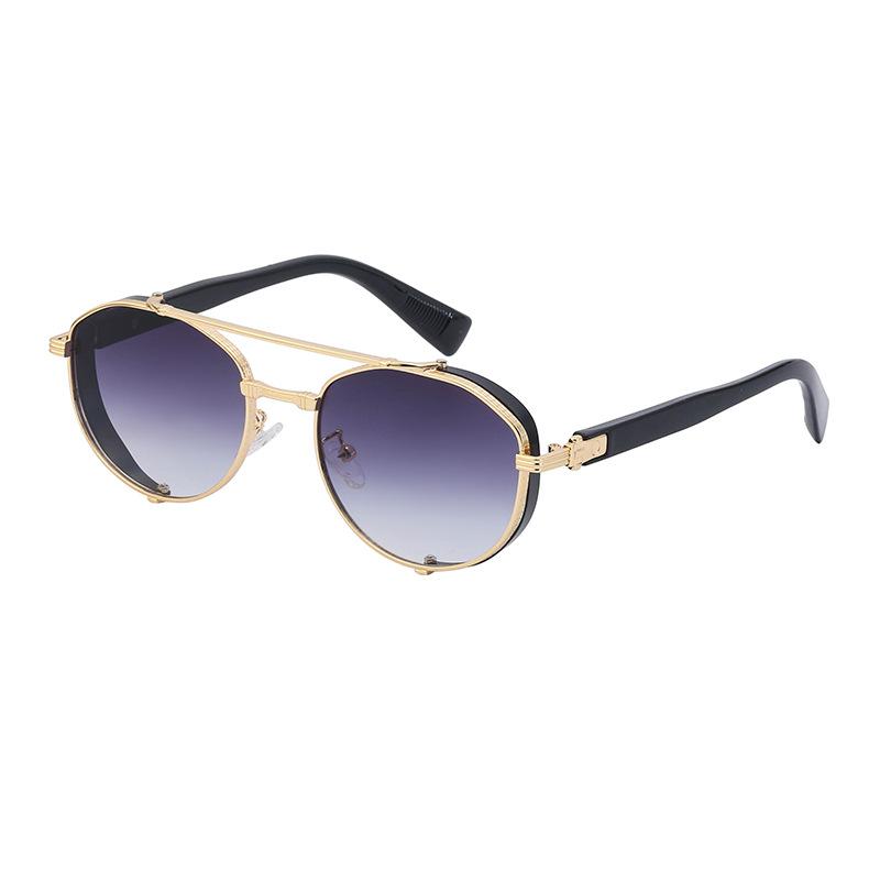 JYL TS Men's Steampunk - Retro Metal Double-Bridge Unisex Shades WF-2A553