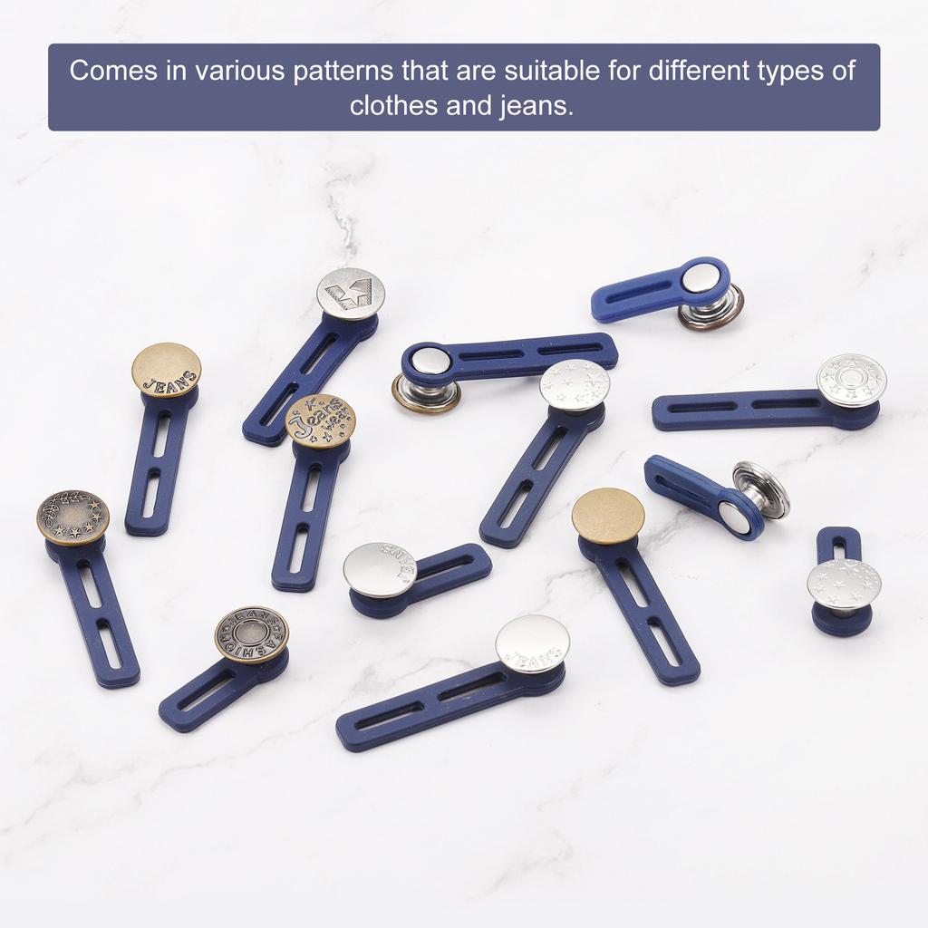 6pcs Button Extenders Adjustment Jeans Waist Buckle Extension Pants Waist Extension No-Sew Extend Buttons for Women Men's 2.13"