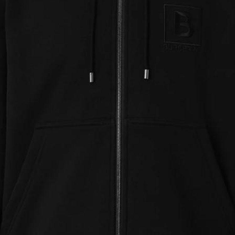 Burberry Letter Graphic Cotton Blend Zip Hoodie Black 80618541