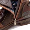 Johnature Genuine Leather Retro Shoes Women Boots Zip Round Toe Mixed Colors Sewing Handmade Concise Platform Boots
